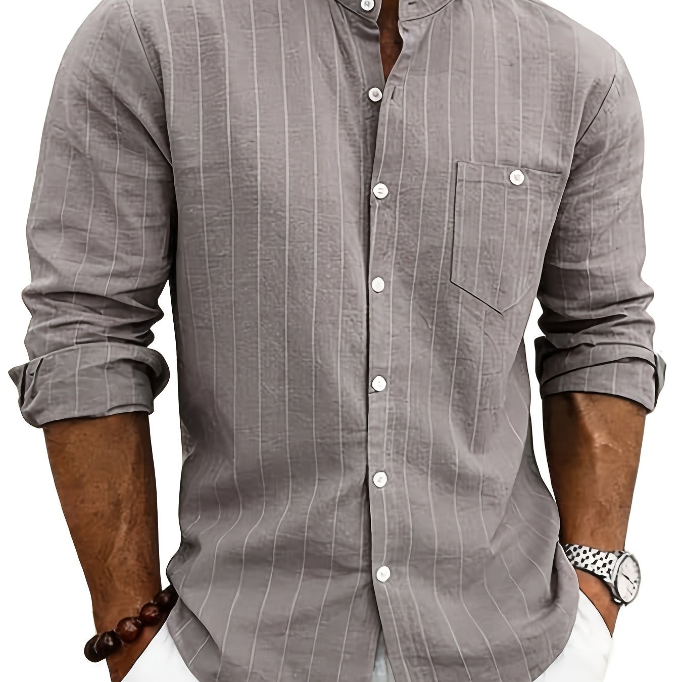 Auden | Men's Retro Striped Linen Shirt