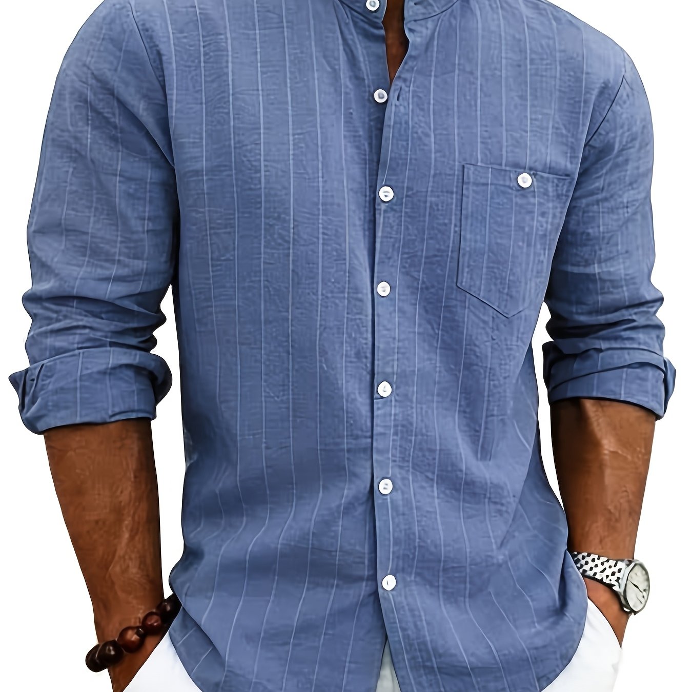 Auden | Men's Retro Striped Linen Shirt