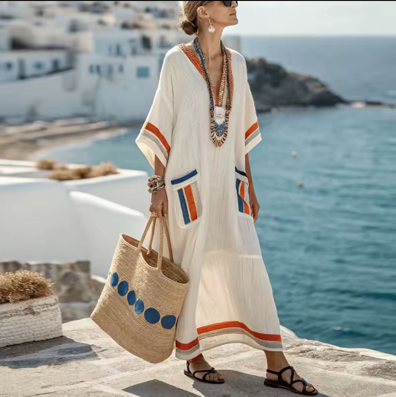 Elegant Mary | Long Strand Dress for a Stylish Summer Look