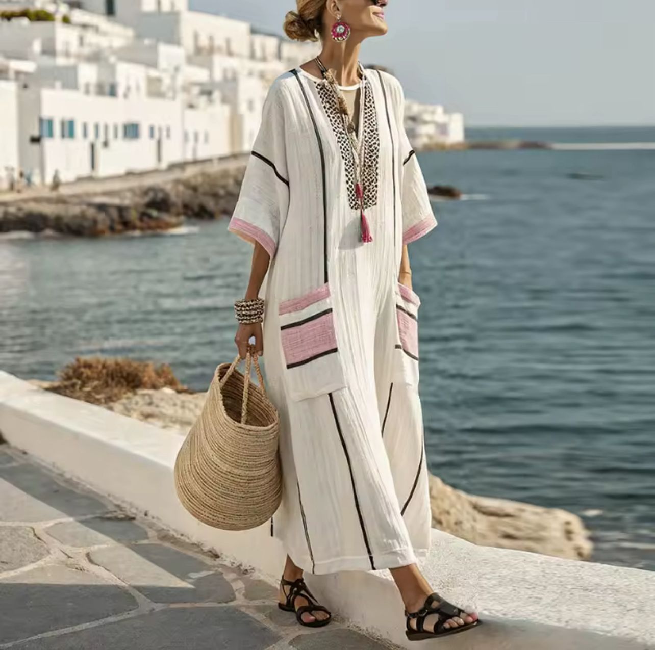 Elegant Mary | Long Strand Dress for a Stylish Summer Look